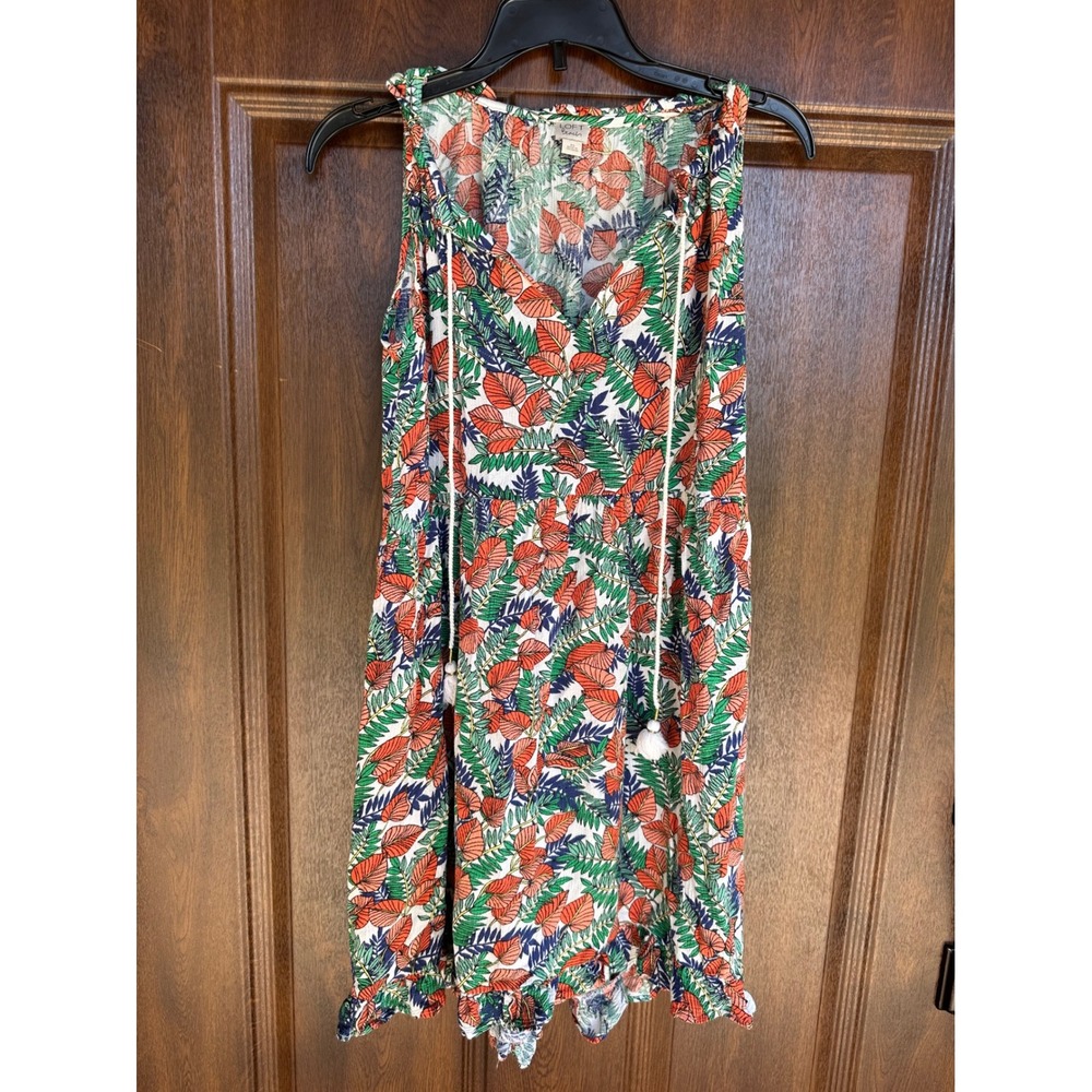 LOFT‎ beach women's  sleeveless beach coverup vibrant multicolor floral print XS